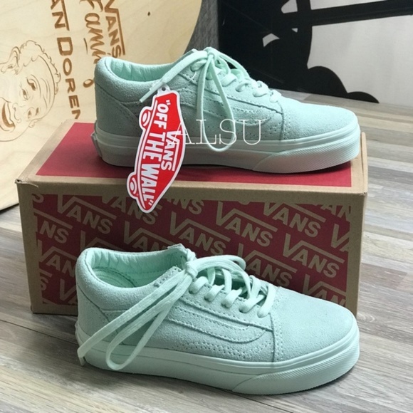 NWT VANS Old Skool Suede Mono Aqua Glass Kid’s - Picture 5 of 8